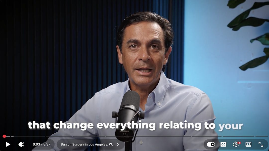 Video thumbnail: Dr. Baravarian talking about bunion surgery