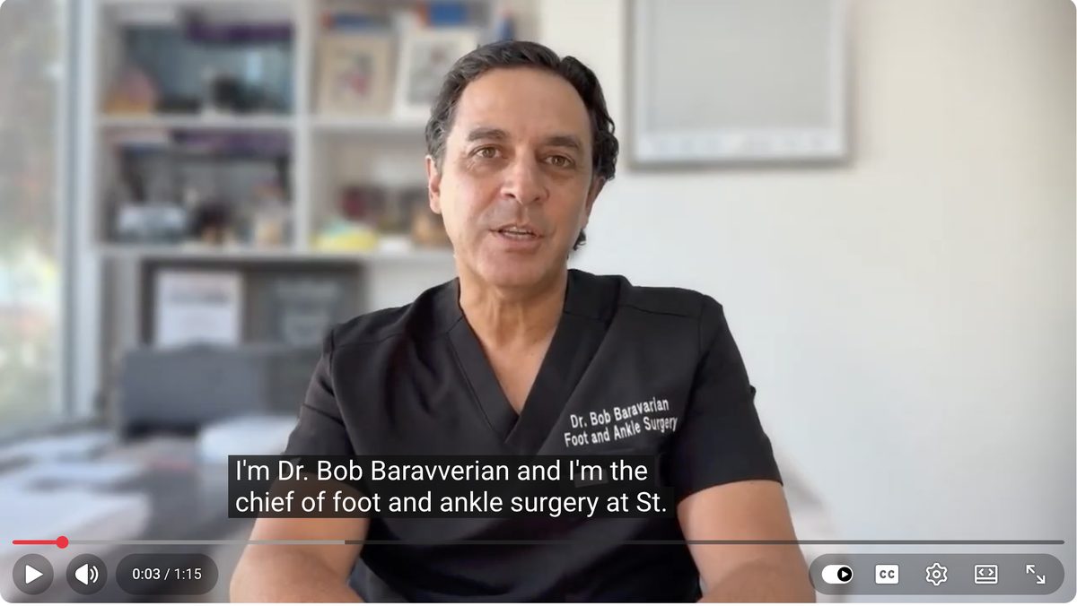 Video thumbnail: Dr. Baravarian, chief of foot and ankle surgery